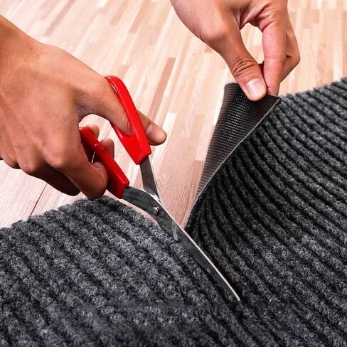 SRDDQLC Commercial Grade Runner Rug Brush Step Entrance Mat 3' x 16.4' Dual Ribbed Doormat with Waterproof Rubber Backing Home Office Hotel Corridor Indoor Outdoor Runner Rug Grey in Saudi Arabia