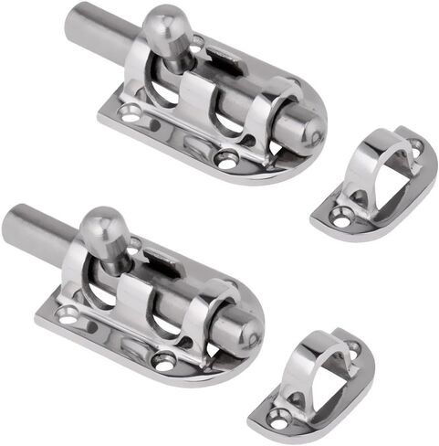 60/90/110mm Marine Boat Door Window Lock Latch ，Stainless Steel 316 Slide Barrel Bolt Clasp Sliding Hasp Locks Push Pull Toggle Buckle W/Friction pad (2PCS, 110mm) in Saudi Arabia
