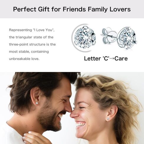 Moissanite Stud Earrings for Men Women 18K White Gold Plated 925 Sterling Silver Earrings Men VVS Gemstones Hypoallergenic for Wedding Party Gift Jewelry 0.5ct/1.0ct in Saudi Arabia