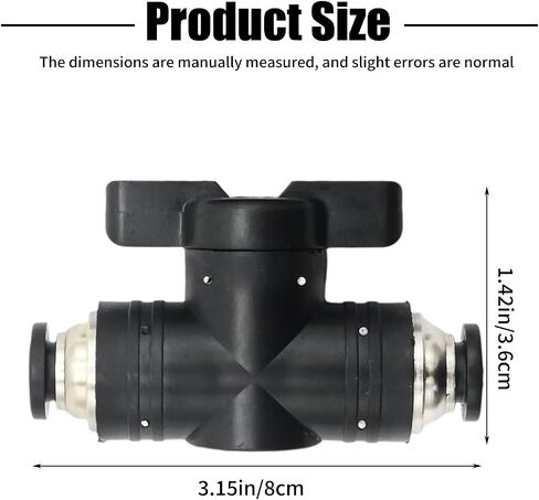 1PC 1/2 inch Pneumatic Ball Valve, Air Flow Control Valve Fittings, Quick Push Lock Valve for Compressors Pneumatic Tools (1/2'' OD Black) in Saudi Arabia
