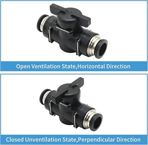 1PC 1/2 inch Pneumatic Ball Valve, Air Flow Control Valve Fittings, Quick Push Lock Valve for Compressors Pneumatic Tools (1/2'' OD Black) in Saudi Arabia
