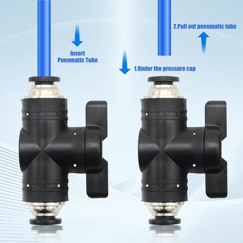 1PC 1/2 inch Pneumatic Ball Valve, Air Flow Control Valve Fittings, Quick Push Lock Valve for Compressors Pneumatic Tools (1/2'' OD Black) in Saudi Arabia
