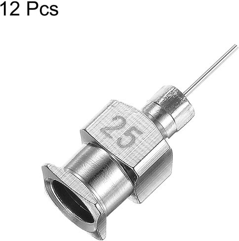 HARFINGTON 12pcs 25Gauge Stainless Steel Dispensing Needles, 1/4" All Metal Glue Needle Tube Blunt Tips Luer Lock for Thick Liquids, Ink, Glue, Lab Use in Kuwait