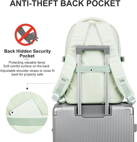 Backpack For College Students Women Men,Cute High School Bag,Lightweight Bookbag Casual Daypack Travel Backpack,Aesthetic School Backpack For Teens Boys Girls(Mint Green) in Saudi Arabia