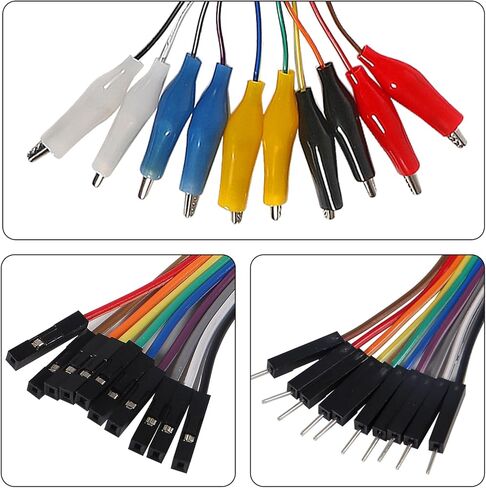 40PCS Alligator Clip to Male Jumper Wire Electrical Alligator Clip to Jump Wire Test Leads Jumper Wire Male to Alligator Clip Jumper Wire Female to Alligator Clip for Arduino in Saudi Arabia