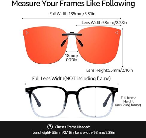 نظارات TJUTR Clip On Blue Light Blocking للنظارات الطبية الكبيرة، نظارات مضادة لإجهاد العين، فكرة لتلفزيون ألعاب الكمبيوتر in Kuwait