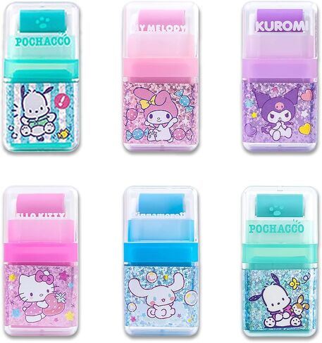 6 Pack Cartoon Kawaii Creative Roller Erasers, Funny Pencil Erasers with Cover and Clean up Roller for Kids Back to School Supplies and Party, Gift Supplies in Saudi Arabia