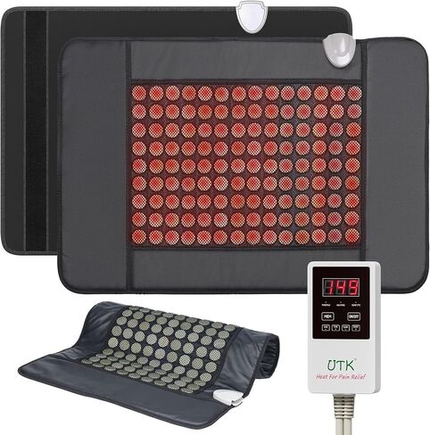 UTK Infrared Heating Pads for Back, Far Infrared Heating Pad for Pain Relief, Electric Heating Pads with 126 Natural Jade Stones, Fast Heat-up, Medium Size: 21x31 Inches in Saudi Arabia