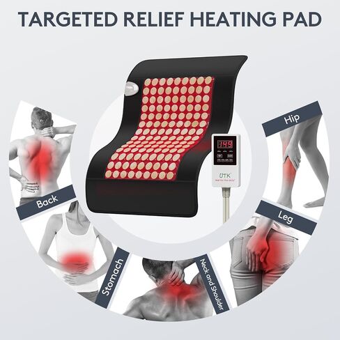UTK Infrared Heating Pads for Back, Far Infrared Heating Pad for Pain Relief, Electric Heating Pads with 126 Natural Jade Stones, Fast Heat-up, Medium Size: 21x31 Inches in Saudi Arabia