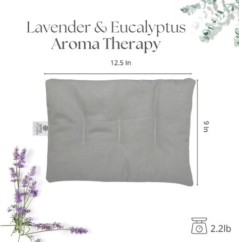 وسادة تسخين بالميكروويف من Aromas&Textures للتشنجات والظهر والرقبة وآلام الساق - حزمة حرارية قابلة لإعادة الاستخدام، وسادة علاج ساخنة - مصنوعة يدويًا في الولايات المتحدة الأمريكية، منتجات طبيعية برائحة الشفاء المريحة، لافندر - أوكالبتوس 12.5 بوصة × 9 بوصة in Saudi Arabia