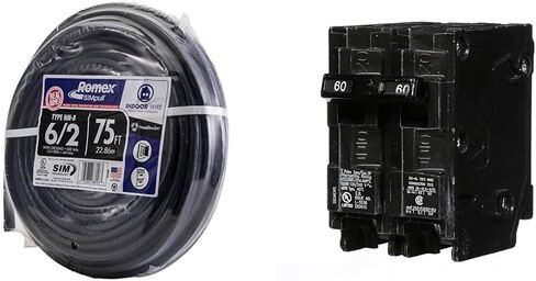 Southwire 75 قدمًا 6/2 سلك Romex SIMpull CU NM-B W/G، أسود in Saudi Arabia