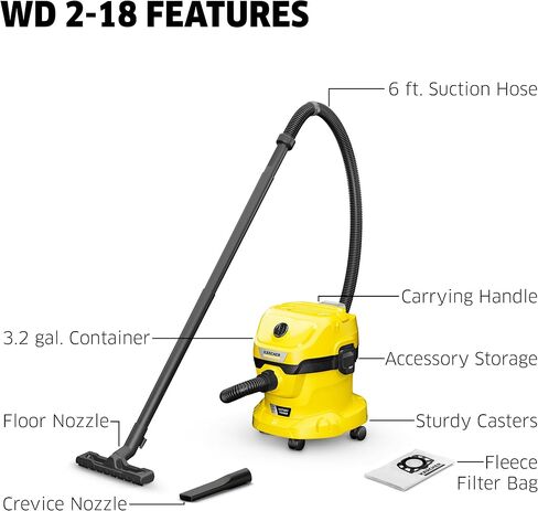 Karcher 2 Compact WD 2-18, Yellow in Saudi Arabia