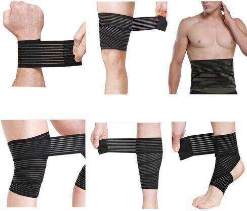 Elastic Thigh High Compression Support Bandage, Full Thigh Brace Wrap, Plus Size Thigh Compression Garment Trimmer, Thigh Workout Wrap, Adjustable (Black) in Kuwait