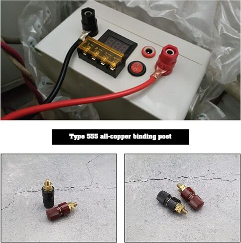 ECSiNG 4PCS Binding Post 555 Type M8 Post Terminal Brass Pillar Terminal Block 0V-380V 200A M8 Thread for Electric Welding Machine Truck Car 2 Black & 2 Red in Saudi Arabia