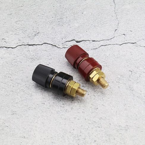 ECSiNG 4PCS Binding Post 555 Type M8 Post Terminal Brass Pillar Terminal Block 0V-380V 200A M8 Thread for Electric Welding Machine Truck Car 2 Black & 2 Red in Saudi Arabia