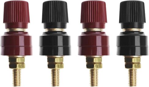 ECSiNG 4 قطع عمود ربط 555 نوع M8 محطة عمود نحاسي كتلة طرفية 0V-380V 200A M8 خيط لآلة اللحام الكهربائية شاحنة سيارة 2 أسود و2 أحمر in Saudi Arabia