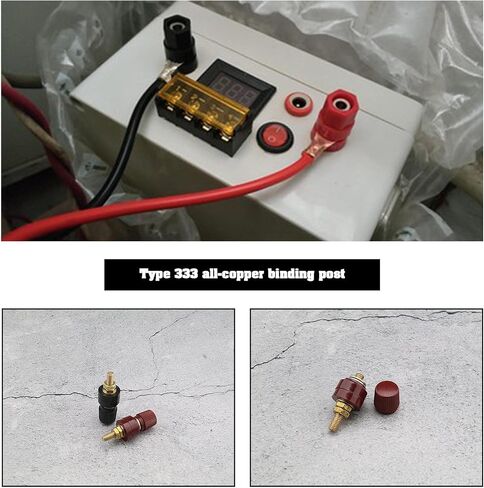 ECSiNG 4 قطع عمود ربط 555 نوع M8 محطة عمود نحاسي كتلة طرفية 0V-380V 200A M8 خيط لآلة اللحام الكهربائية شاحنة سيارة 2 أسود و2 أحمر in Saudi Arabia