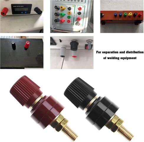 ECSiNG 4 قطع عمود ربط 555 نوع M8 محطة عمود نحاسي كتلة طرفية 0V-380V 200A M8 خيط لآلة اللحام الكهربائية شاحنة سيارة 2 أسود و2 أحمر in Saudi Arabia