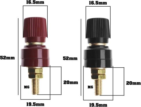 ECSiNG 4 قطع عمود ربط 555 نوع M8 محطة عمود نحاسي كتلة طرفية 0V-380V 200A M8 خيط لآلة اللحام الكهربائية شاحنة سيارة 2 أسود و2 أحمر in Saudi Arabia