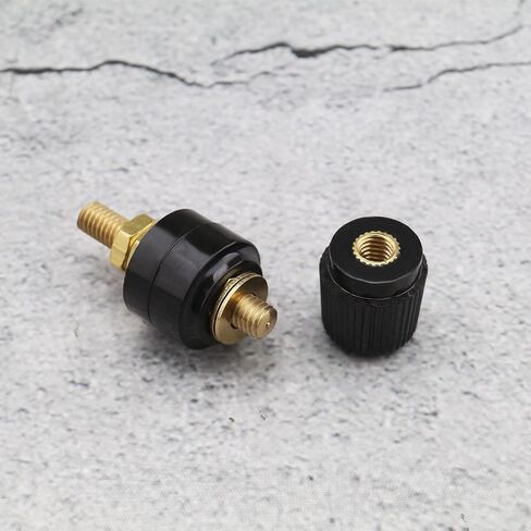 ECSiNG 4 قطع عمود ربط 555 نوع M8 محطة عمود نحاسي كتلة طرفية 0V-380V 200A M8 خيط لآلة اللحام الكهربائية شاحنة سيارة 2 أسود و2 أحمر in Saudi Arabia