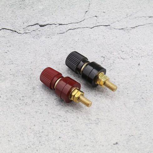 ECSiNG 4 قطع عمود ربط 555 نوع M8 محطة عمود نحاسي كتلة طرفية 0V-380V 200A M8 خيط لآلة اللحام الكهربائية شاحنة سيارة 2 أسود و2 أحمر in Saudi Arabia