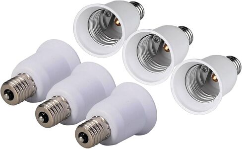 (حزمة-3) محول مقبس FINELED E17 إلى E26، قاعدة متوسطة E17 إلى محول قاعدة متوسطة قياسية E26 in Kuwait