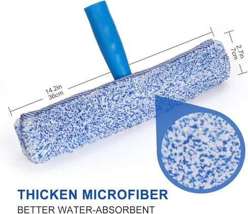 بديل عبوة LANMU مقاس 14 بوصة من الألياف الدقيقة متوافق مع منظف النوافذ MR.SIGA، غلاف قابل للغسل وإعادة الاستخدام لأداة تنظيف النوافذ (عبوتان) in Kuwait