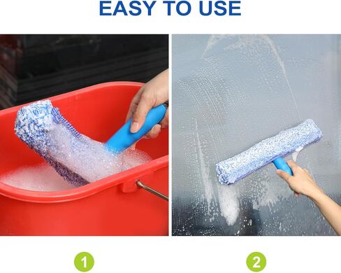 بديل عبوة LANMU مقاس 14 بوصة من الألياف الدقيقة متوافق مع منظف النوافذ MR.SIGA، غلاف قابل للغسل وإعادة الاستخدام لأداة تنظيف النوافذ (عبوتان) in Kuwait