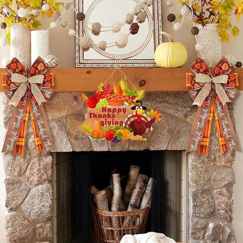 3PCS Thanksgiving Hanging Signs Fall Maple Turkey Hanging Door Sign Autumn Festival Door Decor Wall Sign for Home Indoor Outdoor Decor in Saudi Arabia