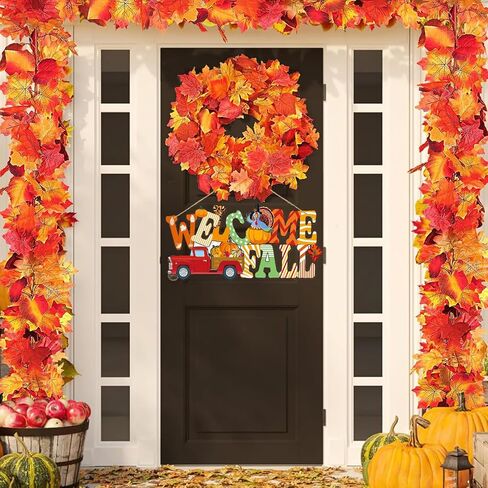 3PCS Thanksgiving Hanging Signs Fall Maple Turkey Hanging Door Sign Autumn Festival Door Decor Wall Sign for Home Indoor Outdoor Decor in Saudi Arabia