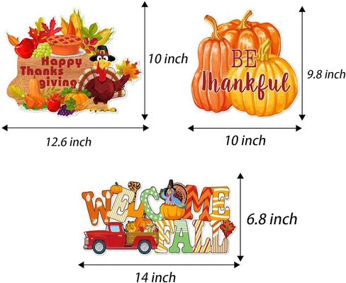 3PCS Thanksgiving Hanging Signs Fall Maple Turkey Hanging Door Sign Autumn Festival Door Decor Wall Sign for Home Indoor Outdoor Decor in Saudi Arabia