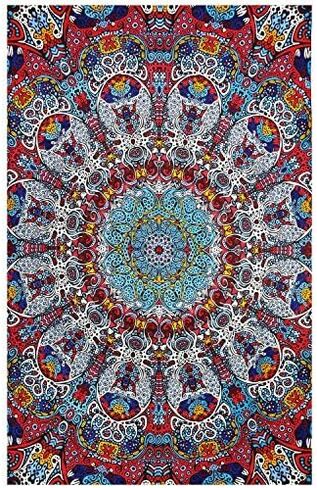 Sunshine Joy 3D Psychedelic Sunburst Tapestry Tablecloth Beach Sheet 60x90 Inches - Green & Gold in Saudi Arabia