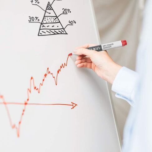 أقلام التحديد الجافة من لوكين، أقلام تحديد السبورة البيضاء منخفضة الرائحة، رأس رفيع، 12 قطعة - متضمن منظف السبورة البيضاء 3.4 أونصة in Kuwait
