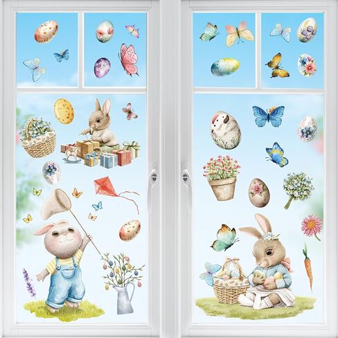 Spring Window Clings, YUOROS Butterfly Flower Window Stickers for Glass Windows in Saudi Arabia