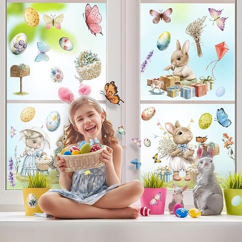 Spring Window Clings, YUOROS Butterfly Flower Window Stickers for Glass Windows in Saudi Arabia
