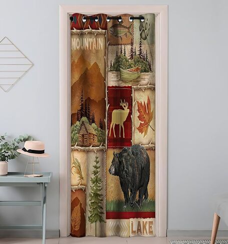 William Morris Floral Tree Doorway Curtains Privacy, Vintage Green Botanical Closet Door Curtain for Bedroom, Room Darkening Thermal Insulated Curtain Drape for Doors Windows W34 x L80 inch in Saudi Arabia