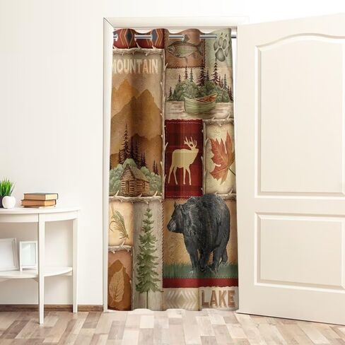 William Morris Floral Tree Doorway Curtains Privacy, Vintage Green Botanical Closet Door Curtain for Bedroom, Room Darkening Thermal Insulated Curtain Drape for Doors Windows W34 x L80 inch in Saudi Arabia