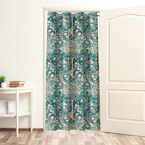 William Morris Floral Tree Doorway Curtains Privacy, Vintage Green Botanical Closet Door Curtain for Bedroom, Room Darkening Thermal Insulated Curtain Drape for Doors Windows W34 x L80 inch in Saudi Arabia