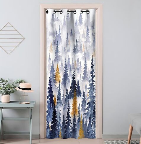 William Morris Floral Tree Doorway Curtains Privacy, Vintage Green Botanical Closet Door Curtain for Bedroom, Room Darkening Thermal Insulated Curtain Drape for Doors Windows W34 x L80 inch in Saudi Arabia