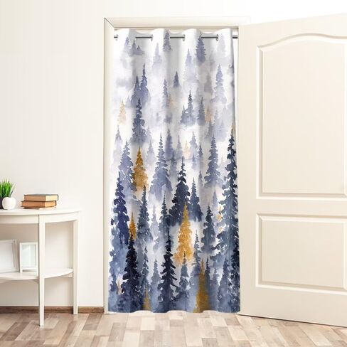 William Morris Floral Tree Doorway Curtains Privacy, Vintage Green Botanical Closet Door Curtain for Bedroom, Room Darkening Thermal Insulated Curtain Drape for Doors Windows W34 x L80 inch in Saudi Arabia