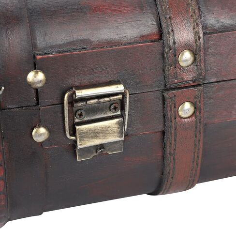 Wooden Suitcase, Retro Nostalgic Suitcase Practical Strong Bearing Capacity Antique Wooden Case, Double‑Layer Design for Home Decoration Home in Saudi Arabia