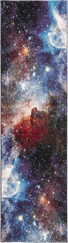 مجموعة SAFAVIEH Galaxy Collection 2'3" x 10' أرجواني / متعدد GAL109P مجردة غير قابلة للتساقط، سجادة غرفة المعيشة، مدخل الردهة، غرفة النوم، عداء in Saudi Arabia