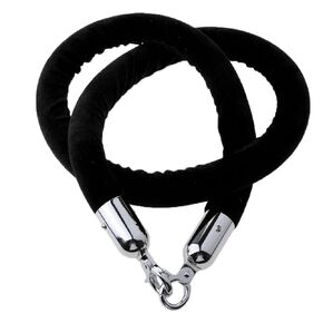 Velvet Hanging Ropes Crowd Control Stanchion Ropes fit for Movie Theaters,Grand Openings,Restaurants,Hotels (1.5Meter, Blcak)