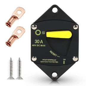 RuggedXL Panel Mount Circuit Breaker for 12-48V DC Systems, 12V Power Supply - PM510 (150)