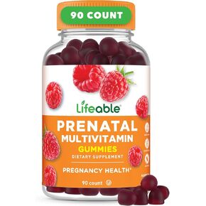 Lifeable Prenatal Multivitamin with Iron and Choline | Great Tasting prenatal Vitamins for Women | Vegetarian Non-GMO prenatal Gummies | 90 Gummies