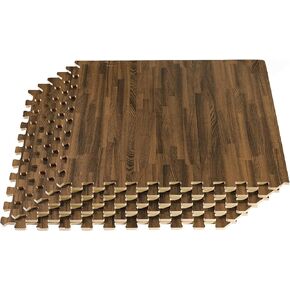 Forest Floor 3/8 Inch Thick Printed Foam Tiles, Premium Wood Grain Interlocking Foam Floor Mats, Anti-Fatigue Flooring – Stylish Flooring Solution, Light Bamboo, 100 Sq Ft