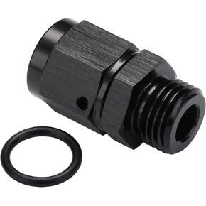 6AN Female Swivel to 6AN -6 ORB O-ring Boss Fuel Rail Adapter Fitting Straight Aluminum Black
