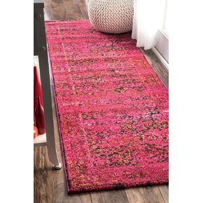 nuLOOM Vintage Shuler Runner Rug, 2' 6" x 8', Cherry Pink