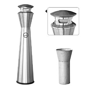 Stainless Steel Trash Receptacle Disposal Outdoor Trash Can Stand up Garbage Bin High-Capacity Waste Container for Home, Garage, Construction Site, Pool, Office, Restaurant