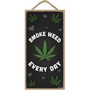 Popfizzy Smoke Weed Every Day, Weed Wall Decor, Funny Marijuana Signs, Funny Stoner Signs, Weed Gifts, Stoner Gifts, Funny Weed Room Decor, Pot Leaf Sign, Funny Wall Decor, Cannabis Sign, 5x10